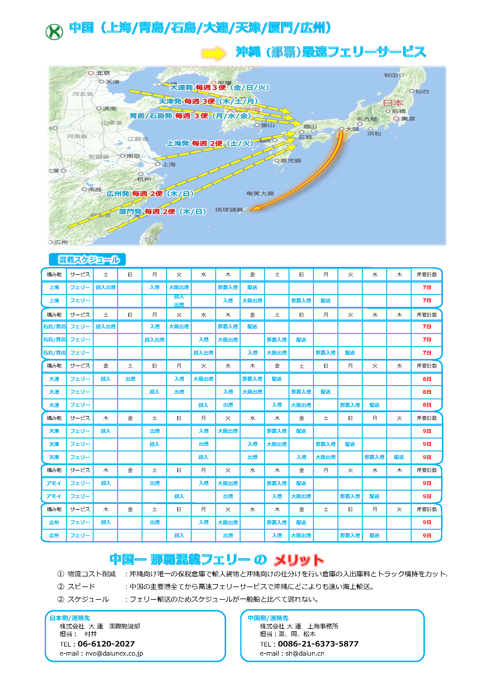 中国ー那覇フェリーサービス